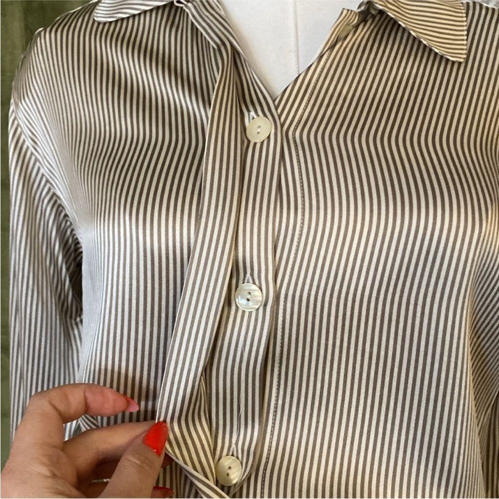 Geoffrey Beene Elegant Beige Women's  100% silk Pantsuit, US6 - Picture 5 of 12